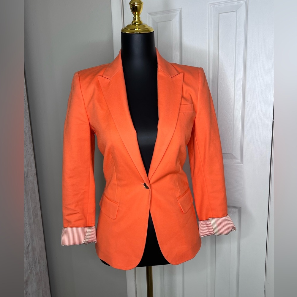 Vince Camuto Bright Orange Single-Button Tailored Blazer